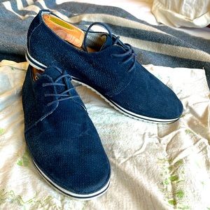 Suede light sneakers | Joe’s Jeans | Blue perforated suede
